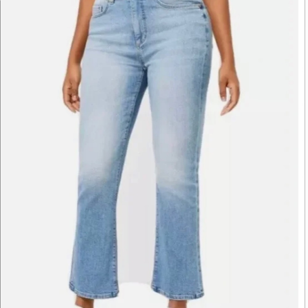 Ann Taylor premium denim jeans The Kick Crop high rise.